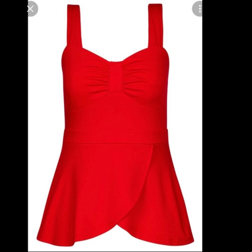 City Chic red peplum top size XXL (US 26)